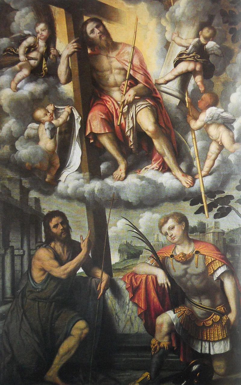 188-Alessandro Bonvicino-Moretto-Cristo in passione con i santi Giovanni Battista e Pancrazio-Goriago